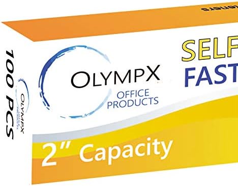 OLYMPX 100 Pcs of 2” Capacity Economy Self Adhesive Prong Paper Fastener Bases, 2.75 Inch Center for Paper File Clip Folder Accessories, 100 per Box - Image 7